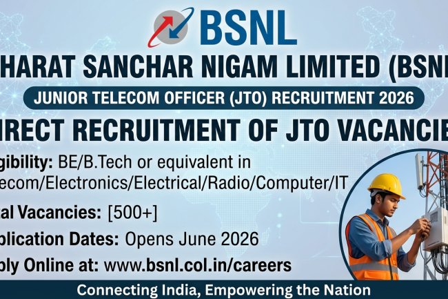 Bharat Sanchar Nigam Limited (BSNL)  BSNL Junior Telecom Officer Recruitment 2026 Direct Recruitment of Junior Telecom Officer Vacancies